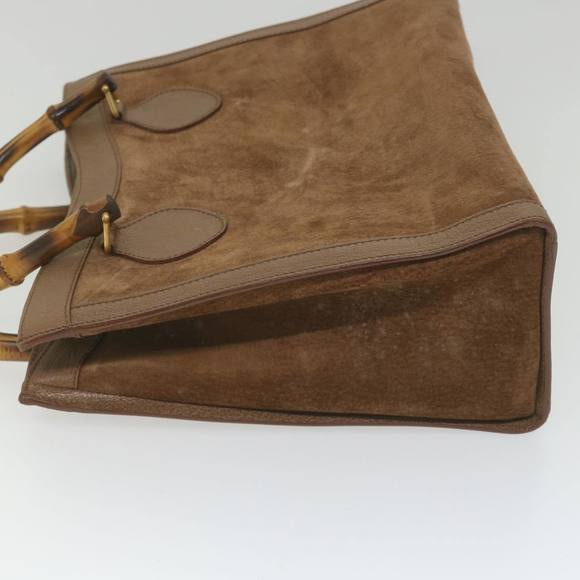 GUCCI Bamboo Hand Bag Suede Brown 082 2853 0260 0 Auth bs9787 - Picture 4 of 16